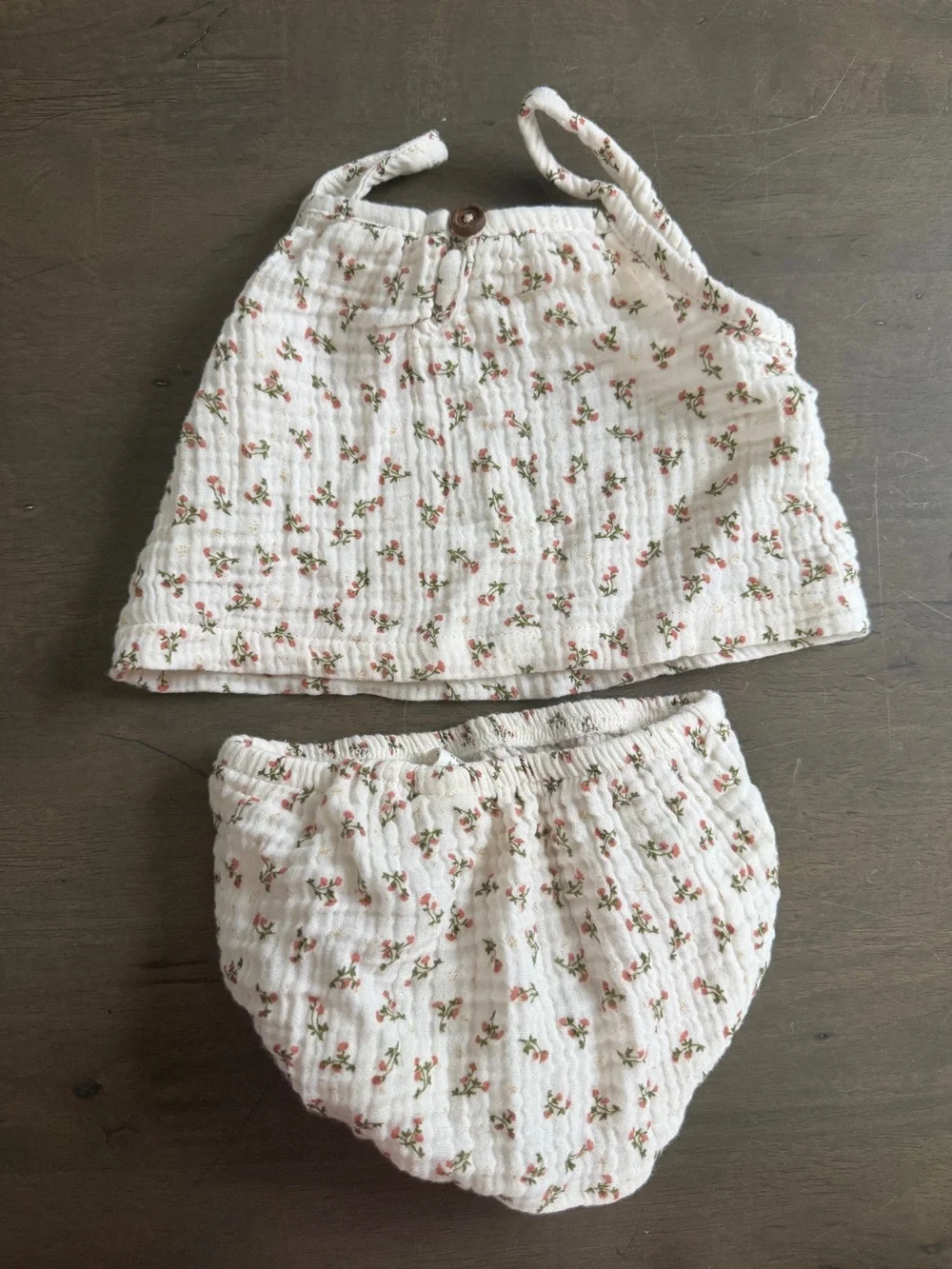 Colored Organics Girls 0-3M 2pc Muslin Cotton Floral Tank Top Bloomers Set